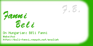 fanni beli business card